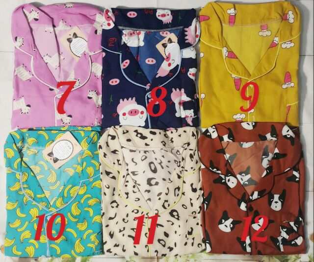 Đồ Bộ Pijama Kate Ngắn Nhiều Hình