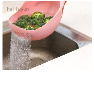 Heliuyun Rổ Rửa Gạo / Rau Củ Bằng Nhựa Dày Dặn Nhiều Màu Sắc