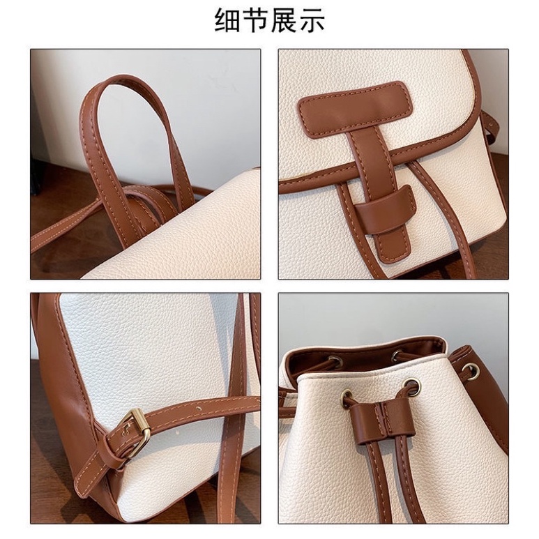 Balo mini thời trang nữ miệng dây rút tiện lợi phong cách vintage hàn quốc món quà tặng bạn gái