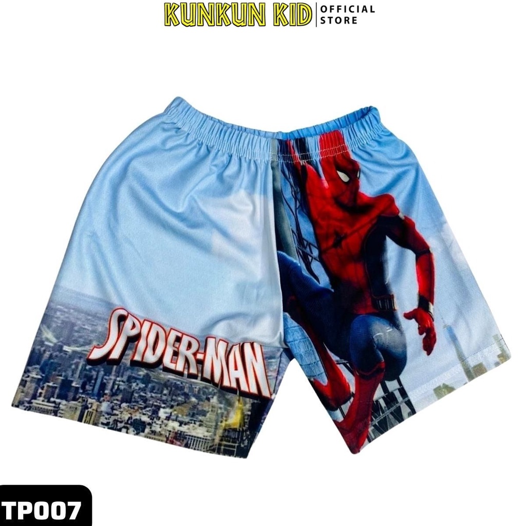 Đồ bộ bé trai thun lạnh in hình người nhện Spiderman Kunkun Kid TP007, quần áo trẻ em size đại từ 10kg-40kg