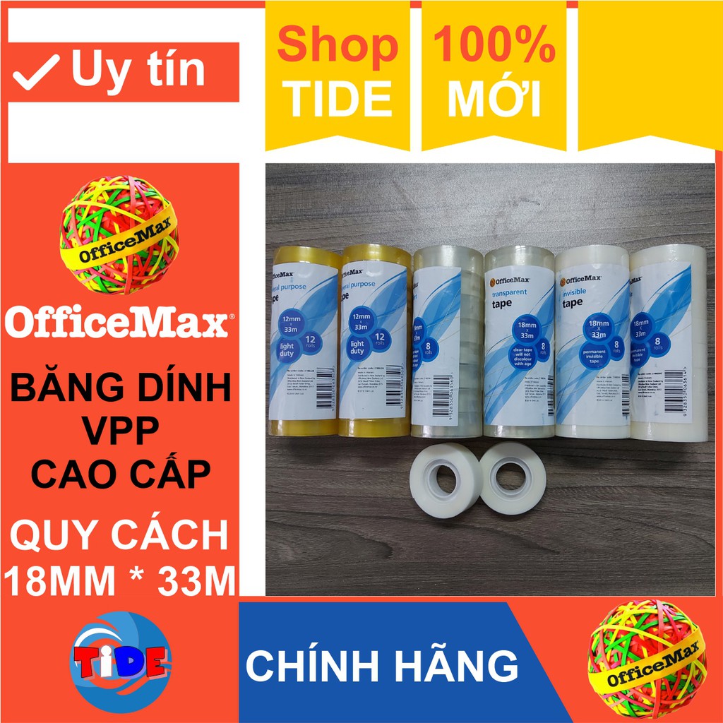 Băng dính trong cao cấp VPP – Hàng Office Max của New Zealand – Băng keo dán tiền rách không còn dấu vết