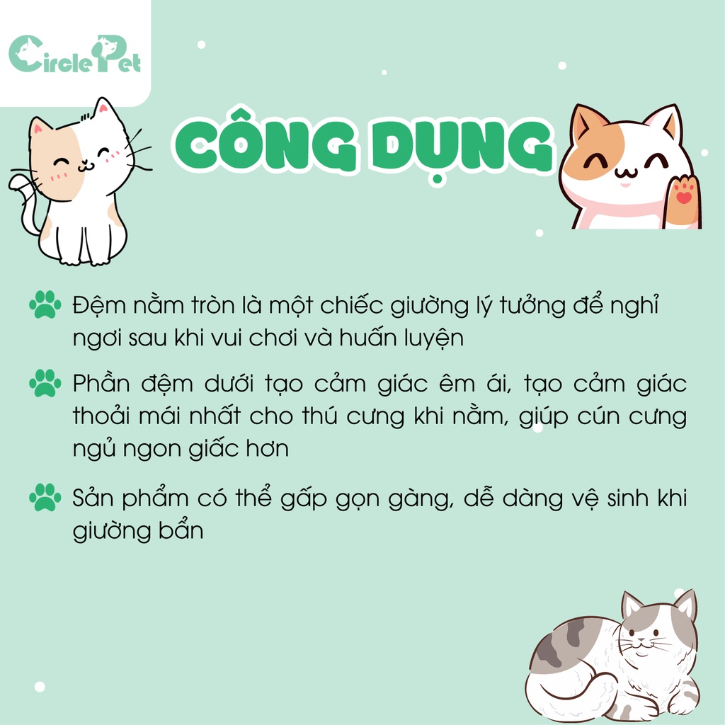 Đệm Nằm Tròn Cho Mèo Hình Con Cừu Đáng Yêu Chất Cotton Mềm Mịn Đủ Size Màu Hồng Và Xanh - Circle Pet