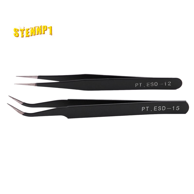 [Hàng mới về] Set Nhíp Cong Và Thẳng Gắp Kim Cương Giả/Nối Mi Màu Đen