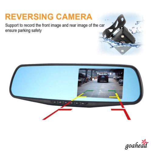 Camera hành trình o0h-fashion 1080P 2 ống kính + Camera gương chiếu hậu cho xe hơi