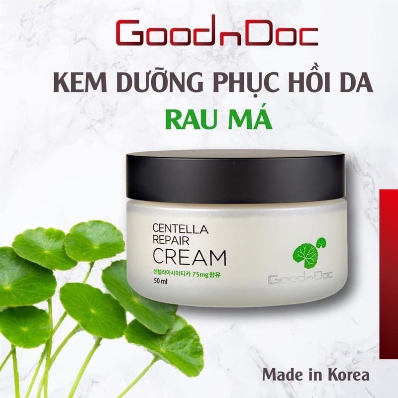 [CHÍNH HÃNG] Kem Rau Má Dưỡng Ẩm Phục Hồi Giảm Thâm Nám Trắng Sáng Da Chống Lão Hóa GoodnDoc Centella Repair Cream | BigBuy360 - bigbuy360.vn