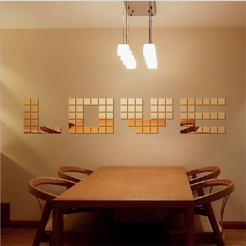 Bộ 10 miếng dán Acrylic hiệu ứng gương dùng cho trang trí nhà ở tiện dụng 2 * 2cm