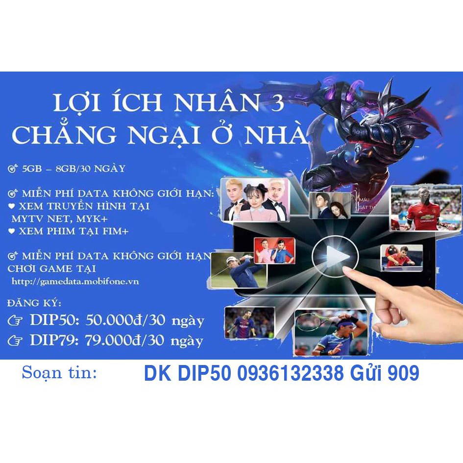 Sim DIP50 Mobifone - Học online - Chơi Game - Xem Youtobe Thả Ga Không Giới Hạn