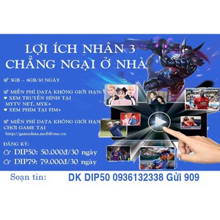 Sim PT70 Mobifone Sim DATA MAX BĂNG THÔNG [Free tháng đầu]