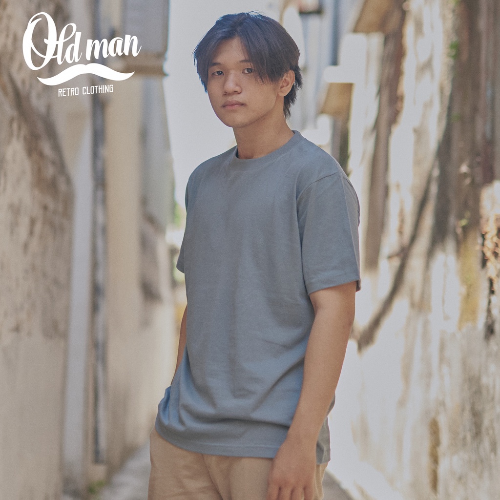 Áo Thun Cotton Nam Trơn OLDMAN Cổ Tròn, Có Bo Cổ, Áo Phông Retro Unisex 220g Vintage, Basic, Tay Đùi Ngắn, Cổ Điển | BigBuy360 - bigbuy360.vn
