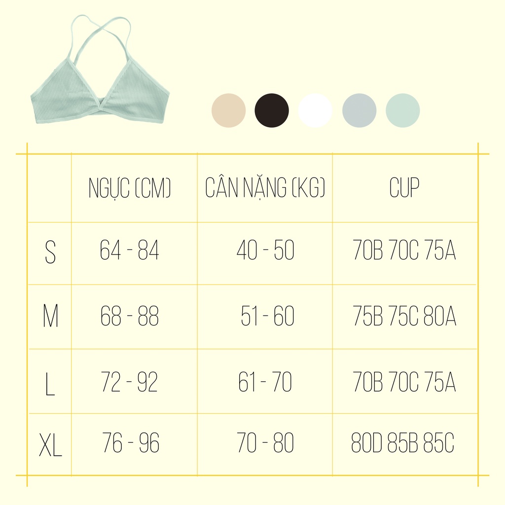 Áo Lót Bra Nữ Không Gọng Không Mút Hai Dây Nhiều Màu (Tặng Túi Lưới Khi Mua Từ 2 Bra) | BigBuy360 - bigbuy360.vn