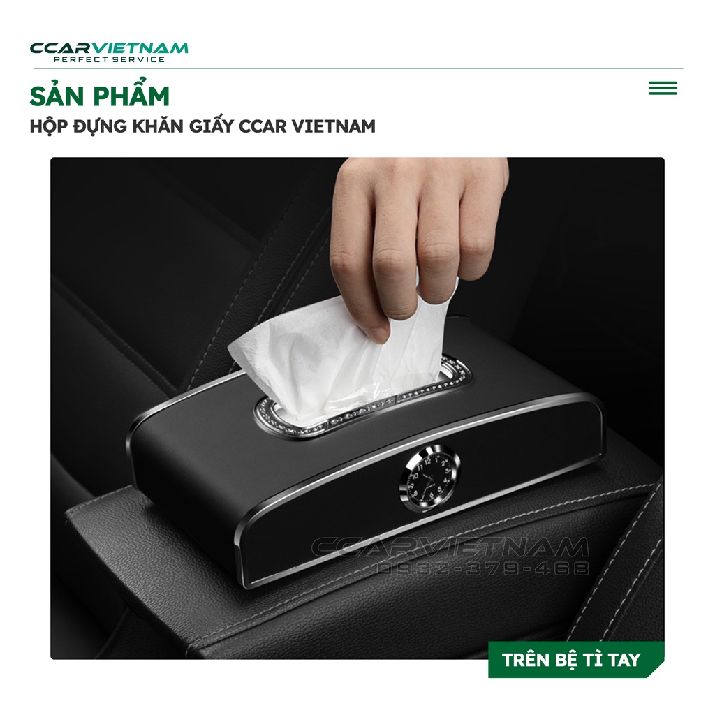 Hộp Đựng Giấy Ăn Cao Cấp Trên Xe Oto (3 in 1) - Phụ Kiện Trang Trí Tablo Sang Trọng