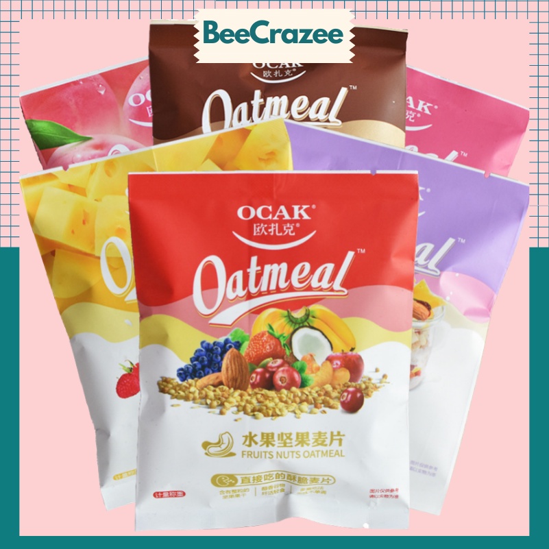 Gói Ngũ cốc hoa quả sấy giòn OCAK Tiêu Chiến, Oatmeal ăn sáng giảm cân Calbee 40g