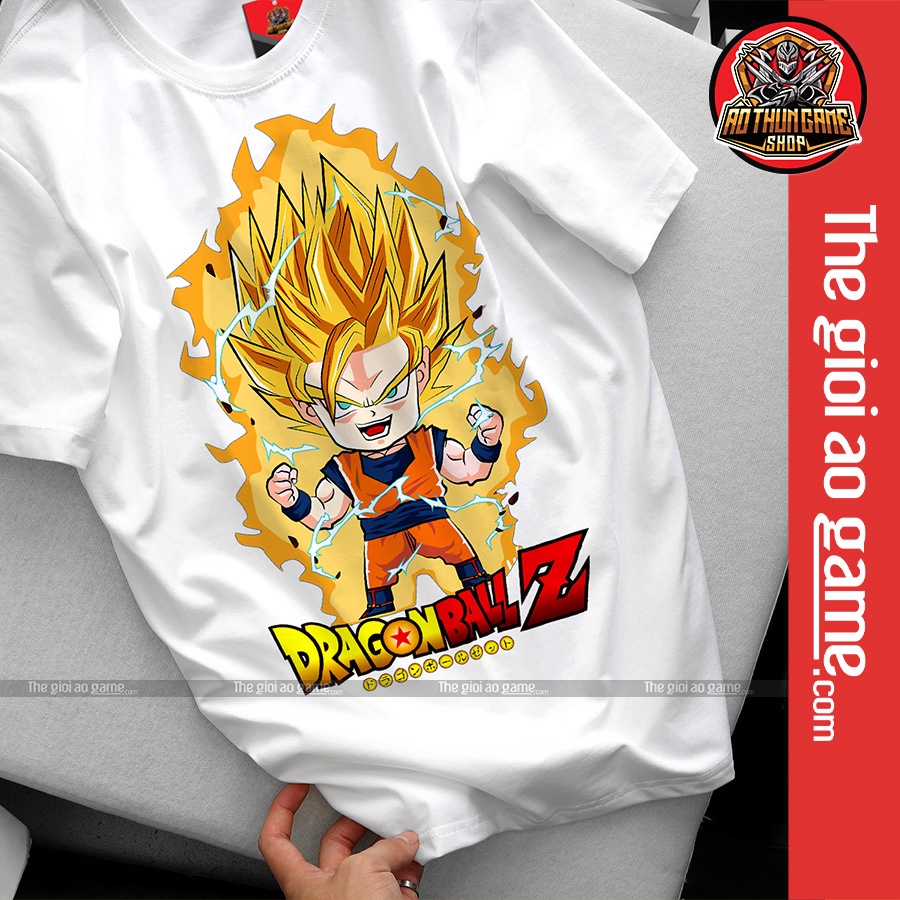 Áo Anime Dragon Ball, Áo Thun Goku Bẩy Viên Ngọc Rồng T12 Phông Đen Trắng Unisex Nam Nữ Cotton Goku T12 / TheGioiAoGame