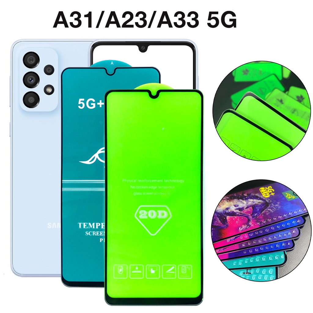 Kính cường lực samsung A31 A23 A33 5g full màn 20D và OG xanh chống rơi vỡ trầy xước màn hình tặng kèm khăn lau
