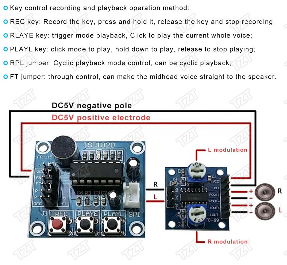 Mô Đun Ghi Âm Giọng Nói Isd1820 Chuyên Dụng Cho Arduino