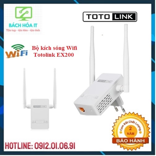 Bộ Kích Sóng Wifi Repeater 300Mbps Totolink Ex200 - Hàng chính hãng, bảo hành 24 tháng