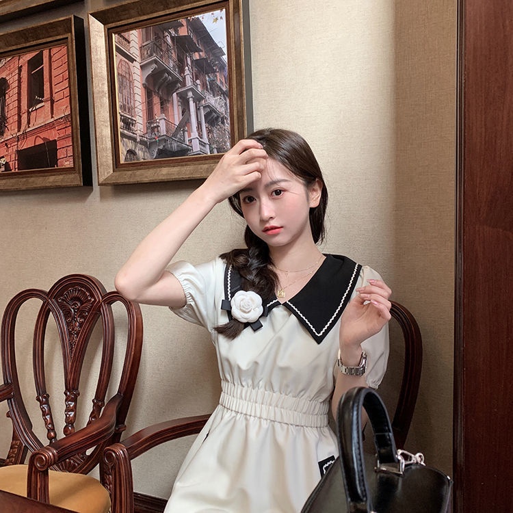 Đầm tay phồng ngắn thời trang mùa hè màu sắc tùy chọn dành cho bạn nữ