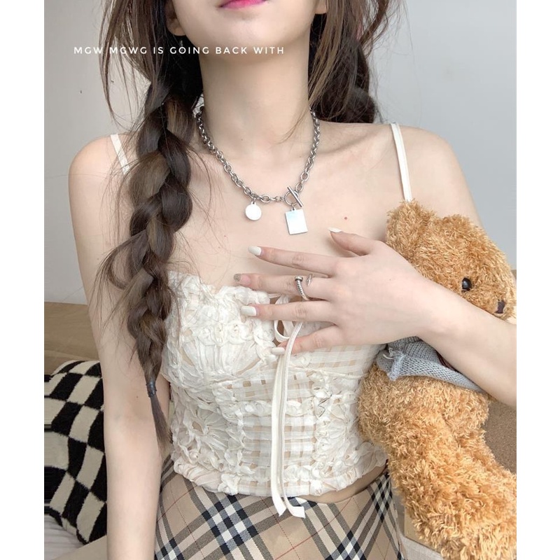 Áo Hai Dây Cột Dây Thời Trang Mùa Hè Quyến Rũ Cho Nữ