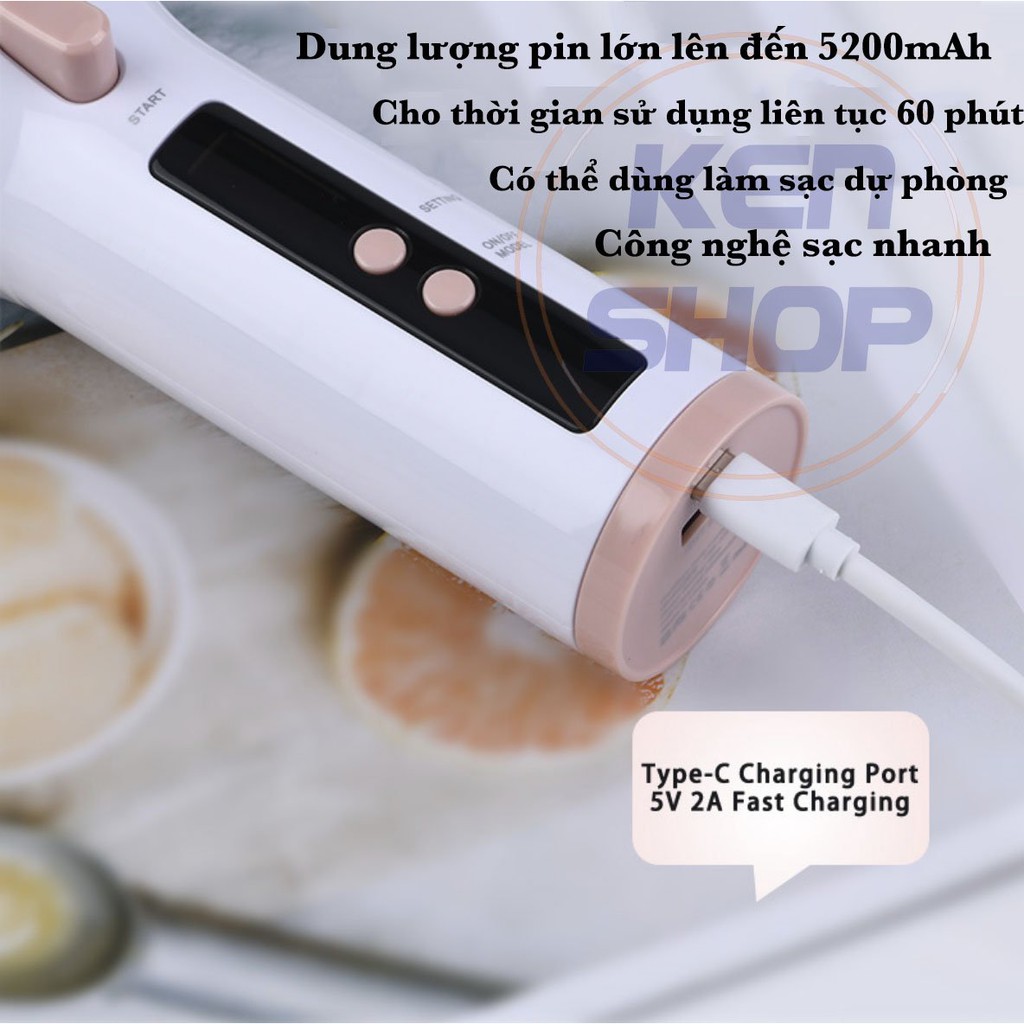 [FreeShip - BH 1 năm] Máy uốn tóc cầm tay bỏ túi thông minh, kiêm sạc dự phòng điện thoại. Uốn nhanh với 6s