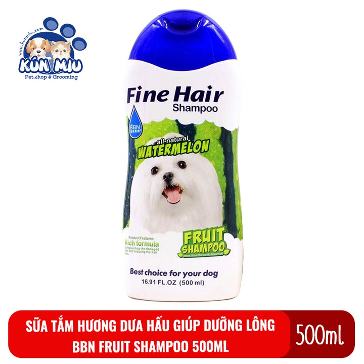 Sữa tắm cho chó mèo hương hoa quả thơm mát BBN Fruit shampoo chai 500ml