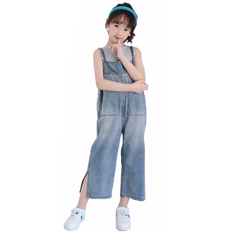 Set Áo Quần Yếm Denim Thời Trang Mùa Hè Mới 2022 Cho Bé Gái
