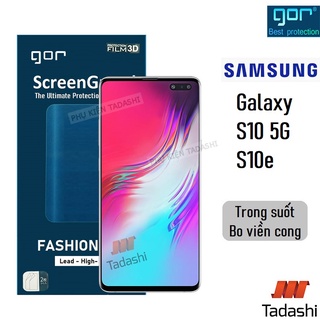 Bộ 3 Miếng Dán Dẻo Gor Samsung S10 5G/ Samsung S10e Dán Full Màn 3D, Trong suốt Bo Viền Cong - Chính hãng Gor