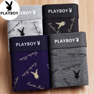 Quần Lót Boxer Cotton Lưng Vừa In Họa Tiết Playboy Trẻ Trung Cho Nam