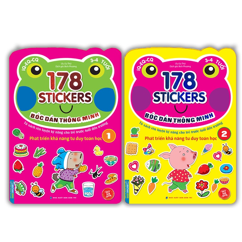 Sách-Combo 2c Bóc dán hình thông minh 178 sticker (3-4 tuổi) quyển 1 và quyển 2