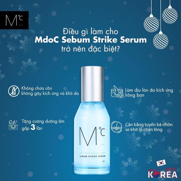 Serum kiềm dầu và dưỡng ẩm Sebum Strike Serum 100ml - MDOC- Mỹ Phẩm Nam - Hàn Quốc