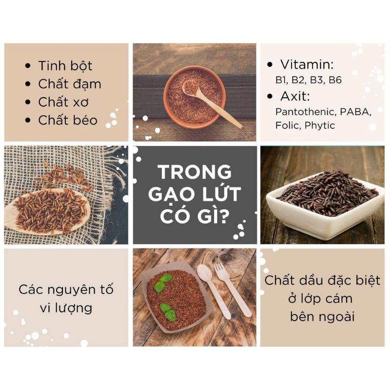 Gạo lứt trắng Chiêm Hương dẻo ngon