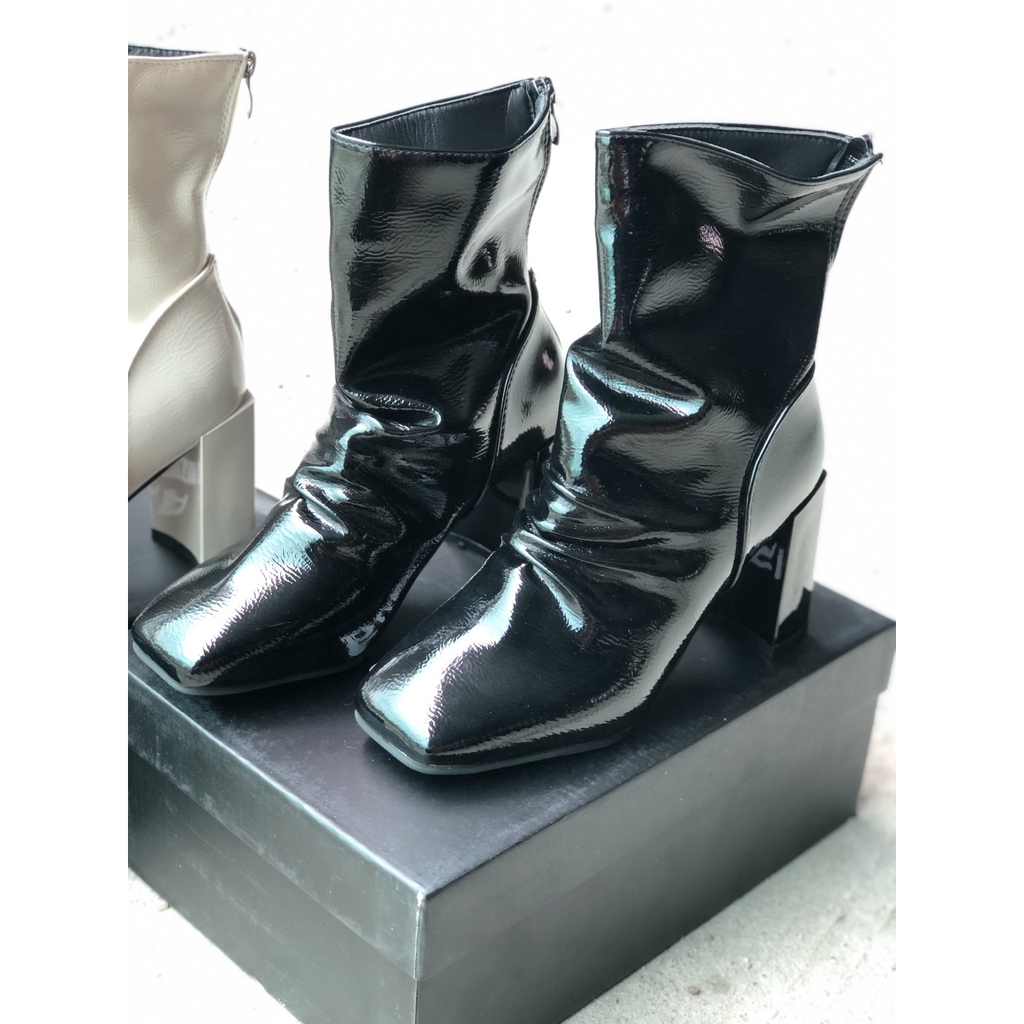 BOOT NHĂN CAO CỔ DA CHẤT DA BÓNG GÓT TRỤ SANG CHẢNH | BigBuy360 - bigbuy360.vn