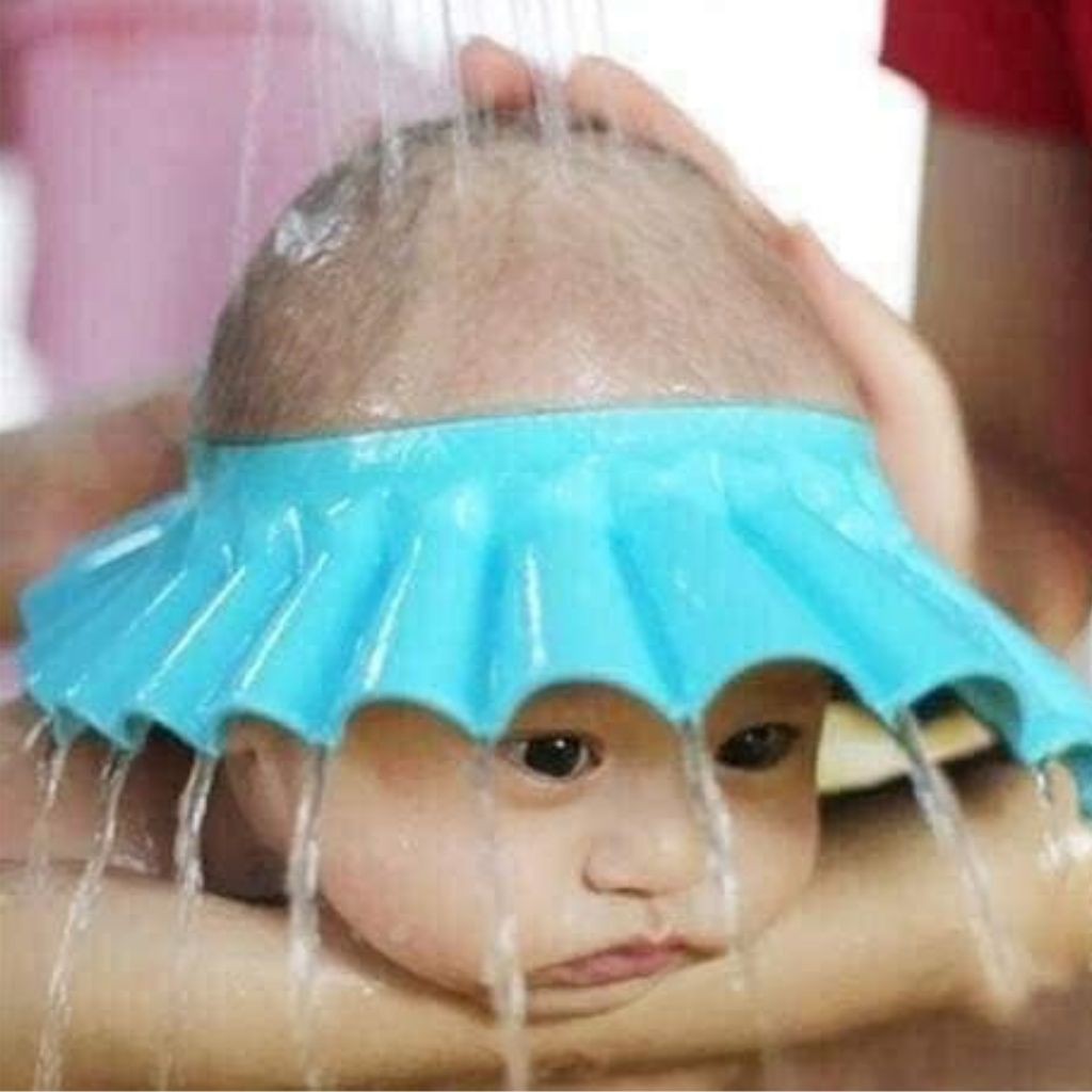 Mũ gội đầu bịt tai cho bé  Mũ chắn nước gội đầu cho bé , trùm đầu khi gội đầu cắt tóc cho bé