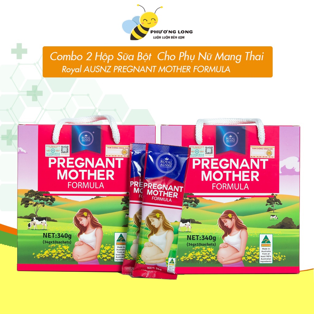 [HỘP 10 GÓI] Sữa bột cho bà bầu chính hãng Hoàng Gia Úc Royal Ausnz Pregnant Mother (34g)