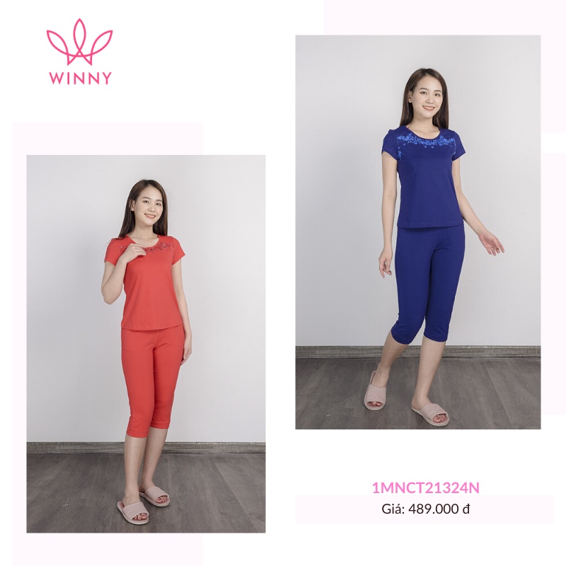 Bộ đồ mặc nhà áo cộc tay quần ngố Winny - 1MNCT21324N