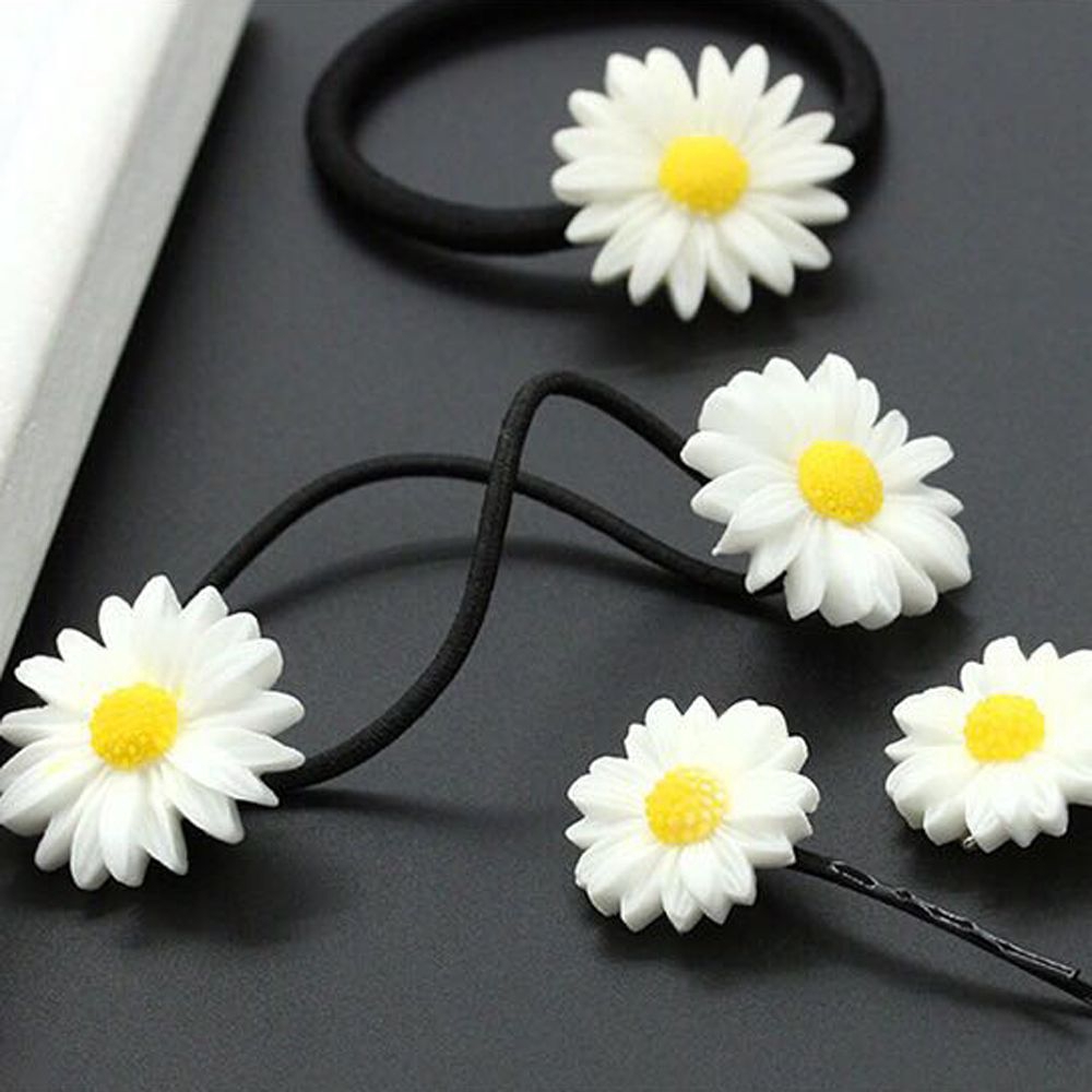 Set 2 phụ kiện trang trí tóc gắn hình cúc họa mi xinh xắn dành cho nữ