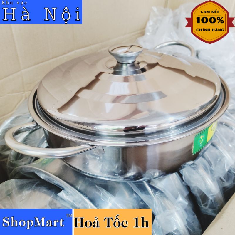 Nồi lẩu inox, bát lẩu, xoong lẩu, chảo lẩu inox cao cấp dùng trên bếp từ size 20, 22, 24, 26, 28 cm, 30 cm
