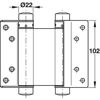 Bản lề bật 2 chiều 4" inox mờ tải trọng cửa 12-16kg 927.97.020