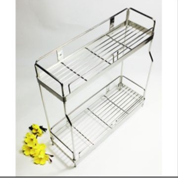 Kệ gia vị để bàn INOX 304, kệ inox 2 tầng có chân