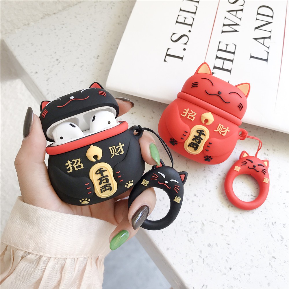 Bao Case Cho Airpods 1/ 2 Mèo Lucky