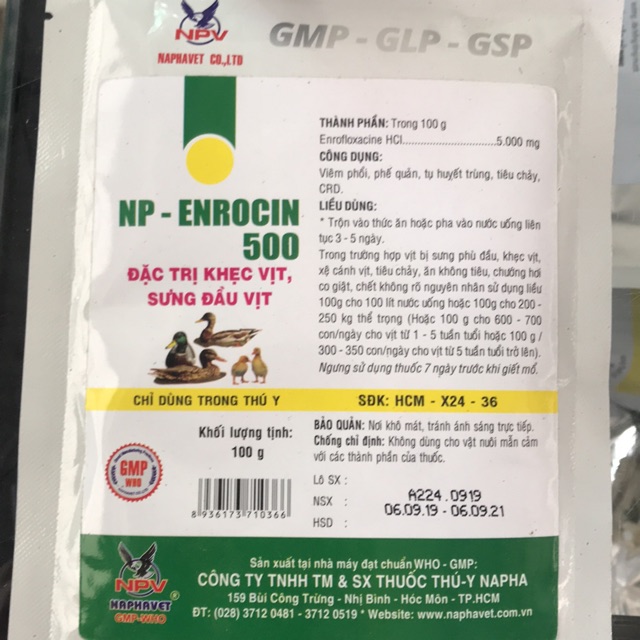 NP-ENROCIN 100g( HEN,KHẸC)