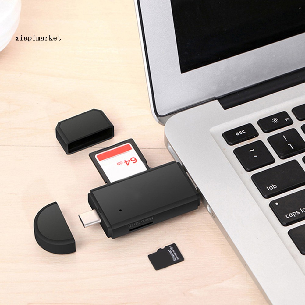 Đầu Đọc Thẻ Nhớ 3 Trong 1 Loại C Micro-Usb Otg Tf / Micro-Sd | BigBuy360 - bigbuy360.vn