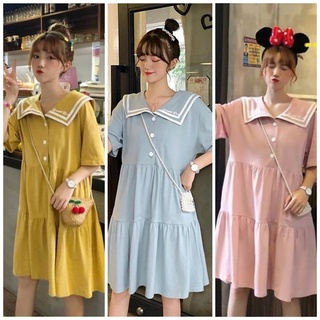 Đầm babydoll cổ thuỷ thủ 4 màu