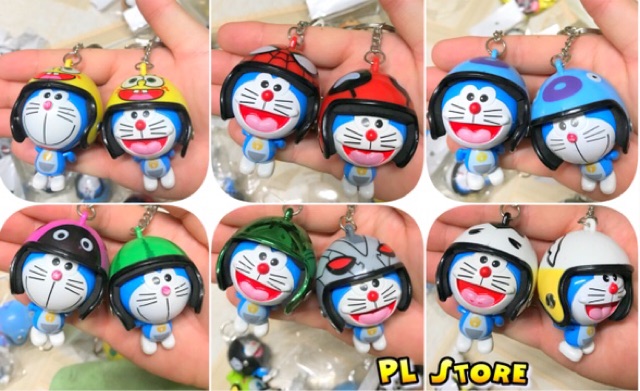 Móc khoá Doraemon đội nón bảo hiểm