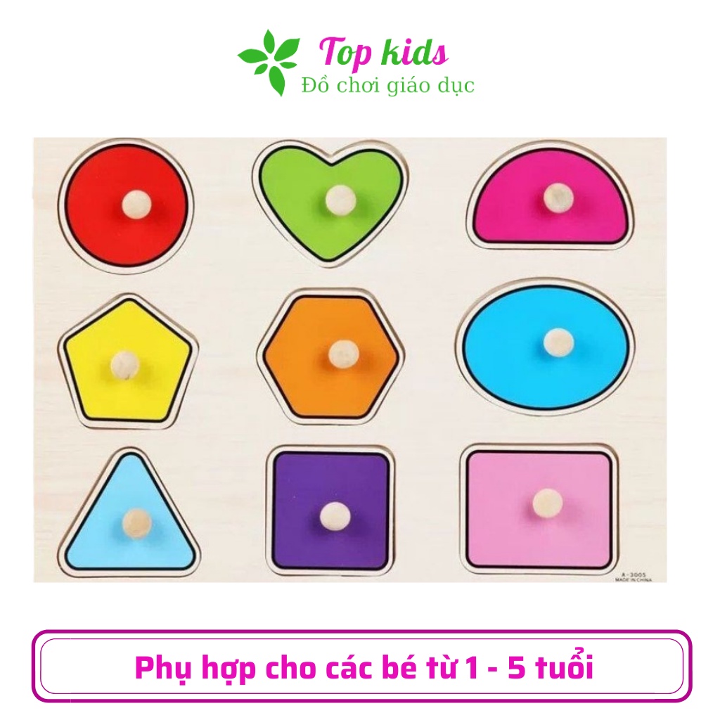 Đồ chơi xếp hình bằng gỗ bảng ghép hình núm gỗ thông minh montessori cho bé phát triển trí tuệ đa dạng chủ đề - TOPKIDS