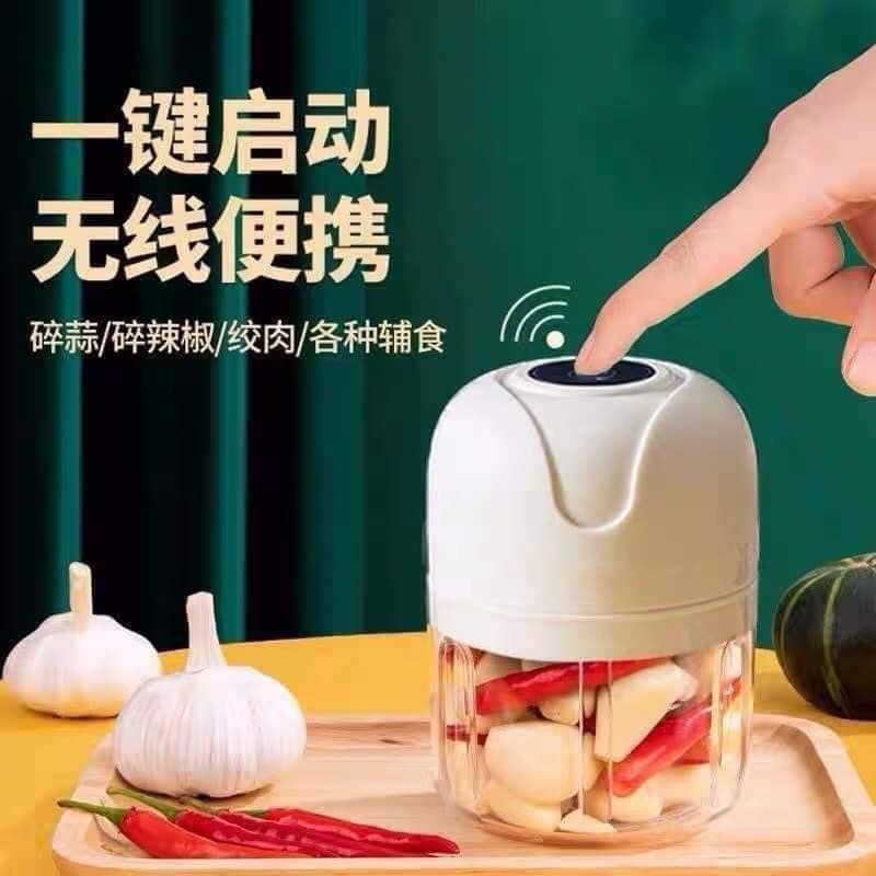 MÁY XAY TỎI ỚT TÍCH ĐIỆN MINI, MÀY XAY GIA VỊ, ĐỒ ĂN DẶM 250ML