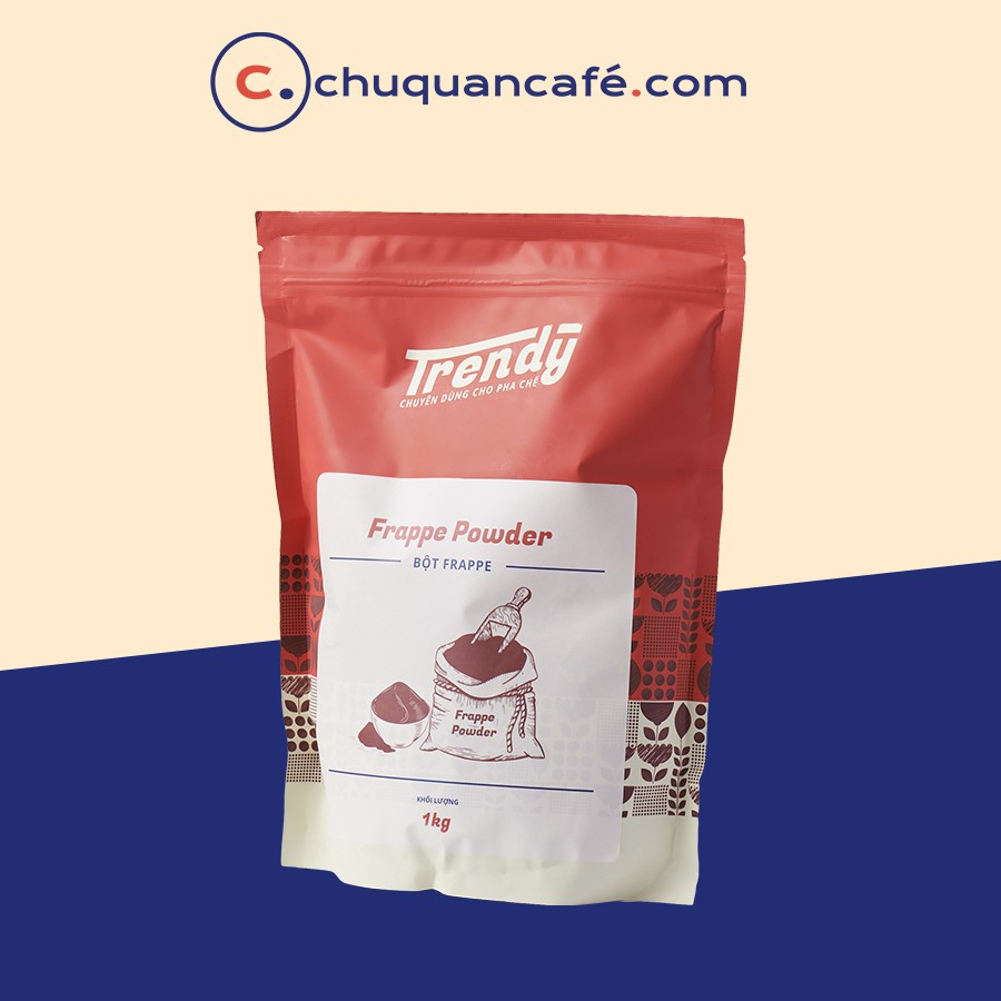 Bột Frappe Trendy 1kg - Nguyên liệu pha chế trà sữa, đồ đá xay béo ngậy, sánh mịn - Cam kết 100% chính hãng