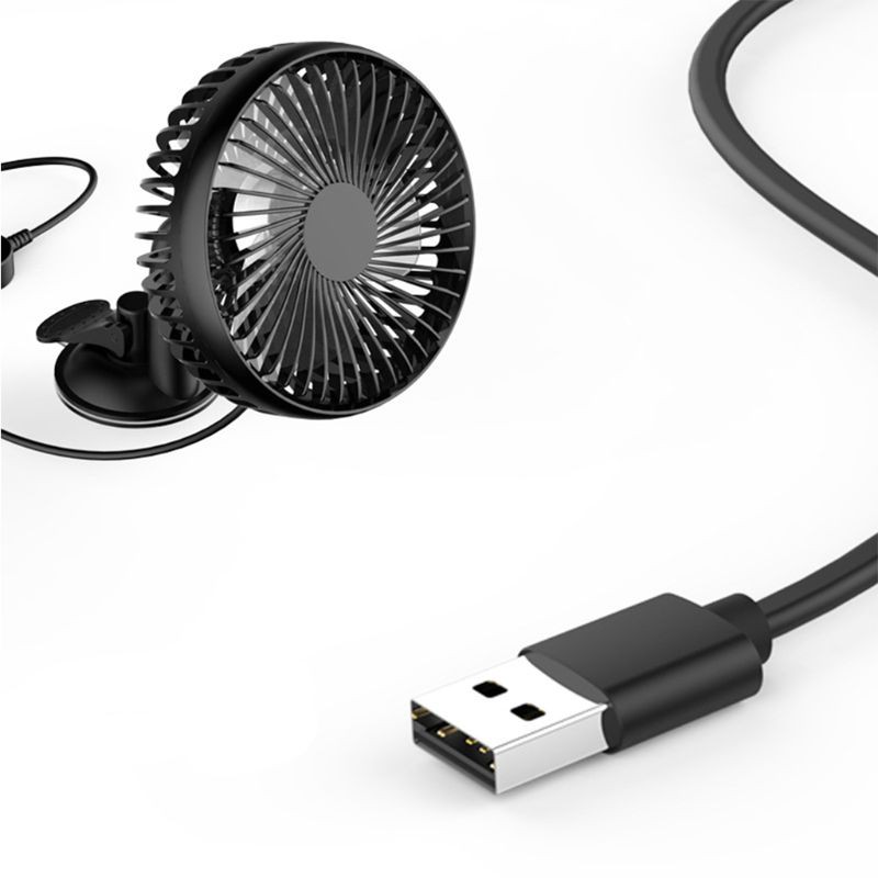 Quạt hút USB nhỏ gắn xe hơi có cốc hút 5.5 Inch 12V24V tiện dụng