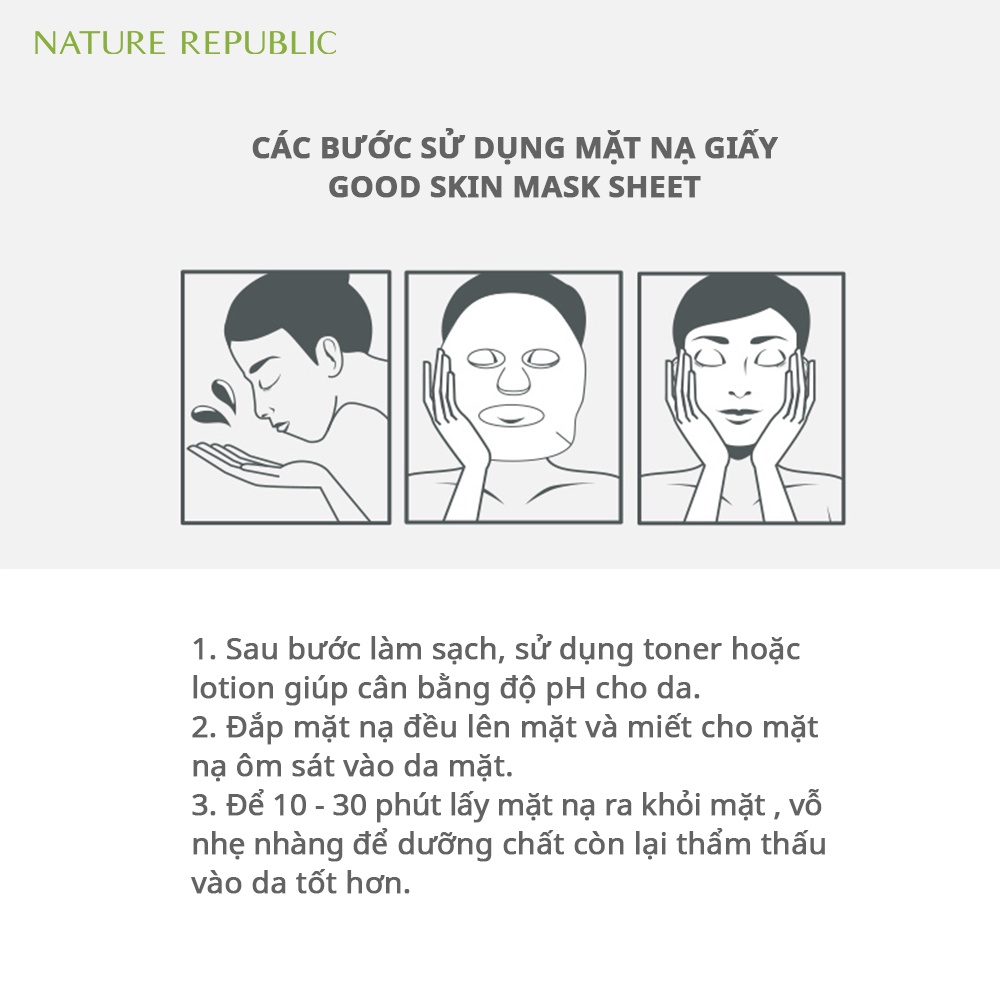 Nature Republic Mặt nạ giấy dưỡng ẩm, cấp nước cho da Real Nature Bamboo Mask Sheet 23ml