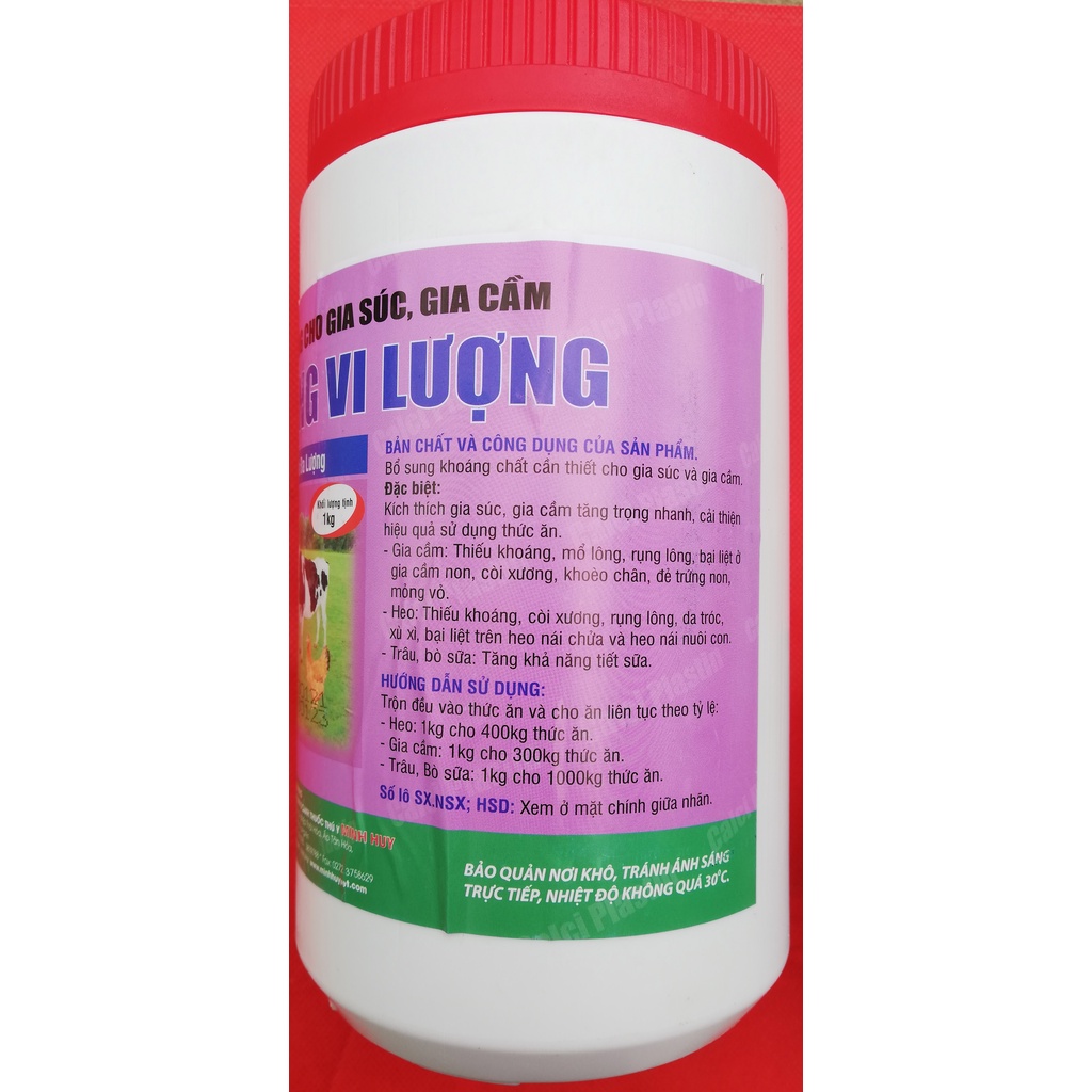 1kg CALCI-KHOÁNG VI LƯỢNG Thức ăn bổ sung khoáng cho gia súc, gia cầm, chó mèo, chim cảnh