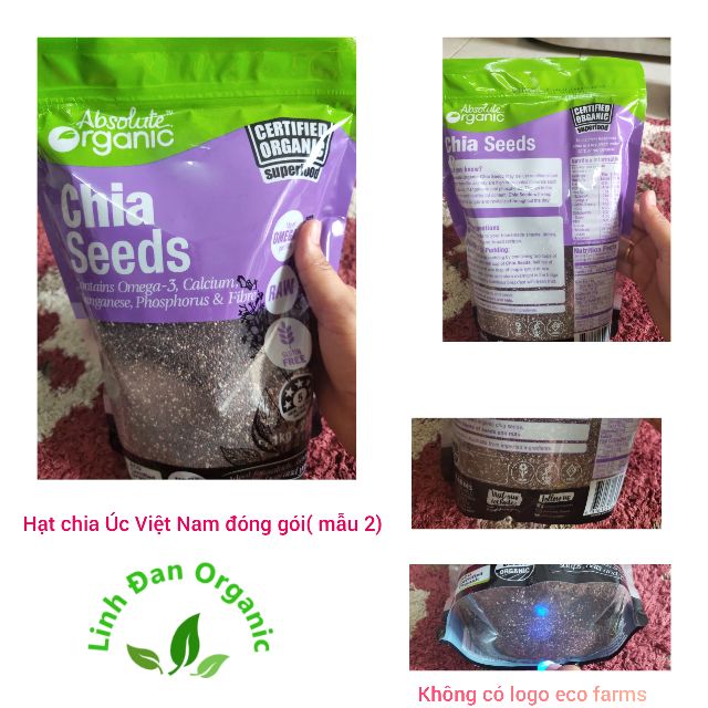 Combo 20 túi Hạt chia Úc loại 1 kg hạn dùng 2023- tặng kèm bút soi UV cho hàng chính ngạch